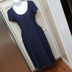 Old Navy Blue and White Pokadot Dress